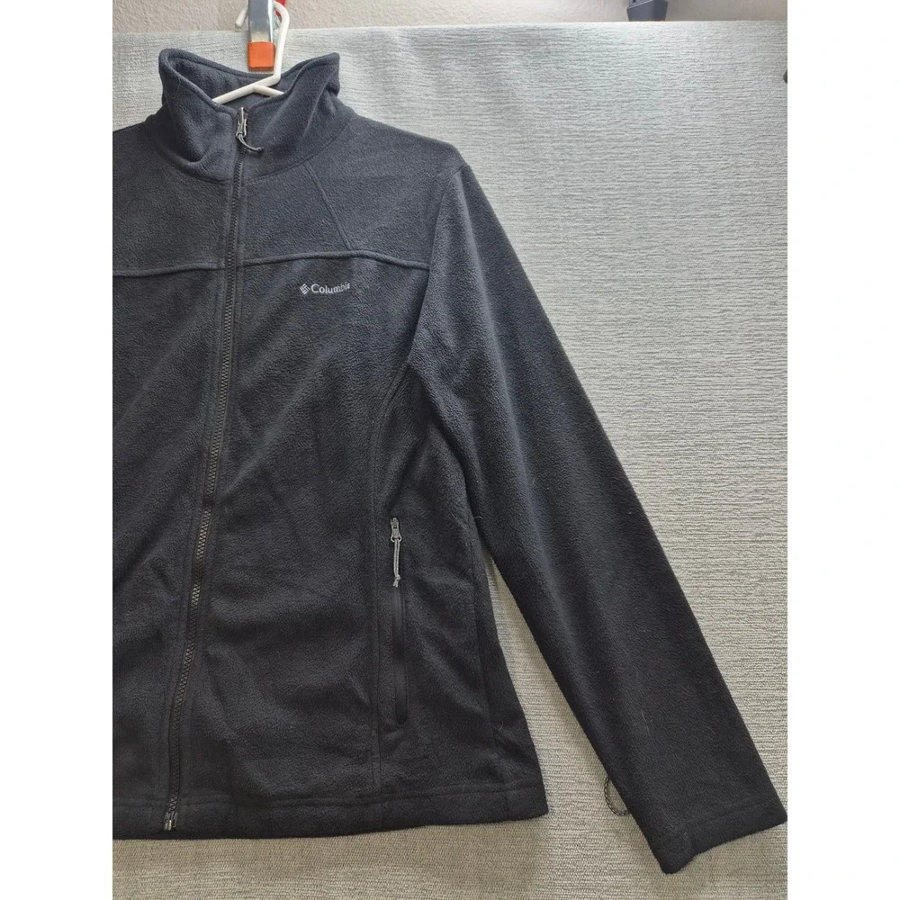 Columbia Interchange Fast Trek II Fleece Jacket Women L Black Mock Neck Full Zip